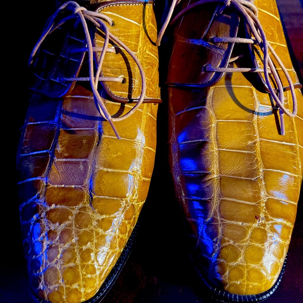 Genuine alligator belly shoes size 11 medium Oxford